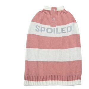 Dog/cat/pet sweater Spoiled graphic pullover sleeveless pink. M.17in back length